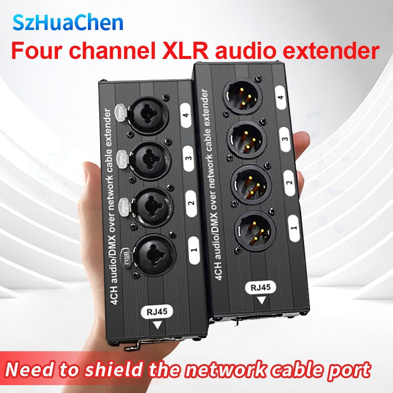 Cable extensor de audio RJ45 a XLR de 4 canales y 3 pines, extensor de señal de red DMX512 para iluminación de escenarios y estudio de grabación.