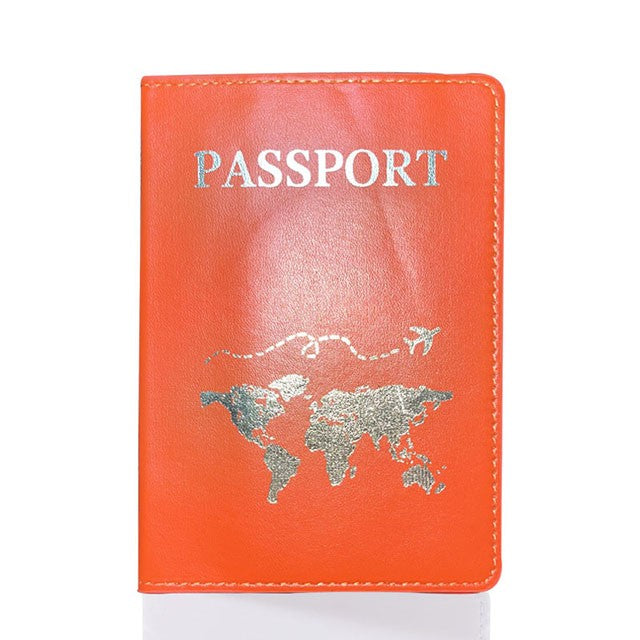 Amante el mapa del mundo cubierta de pasaporte estampado en caliente avión Simple mujeres hombres viaje pasaporte estuche protector moda regalo de boda