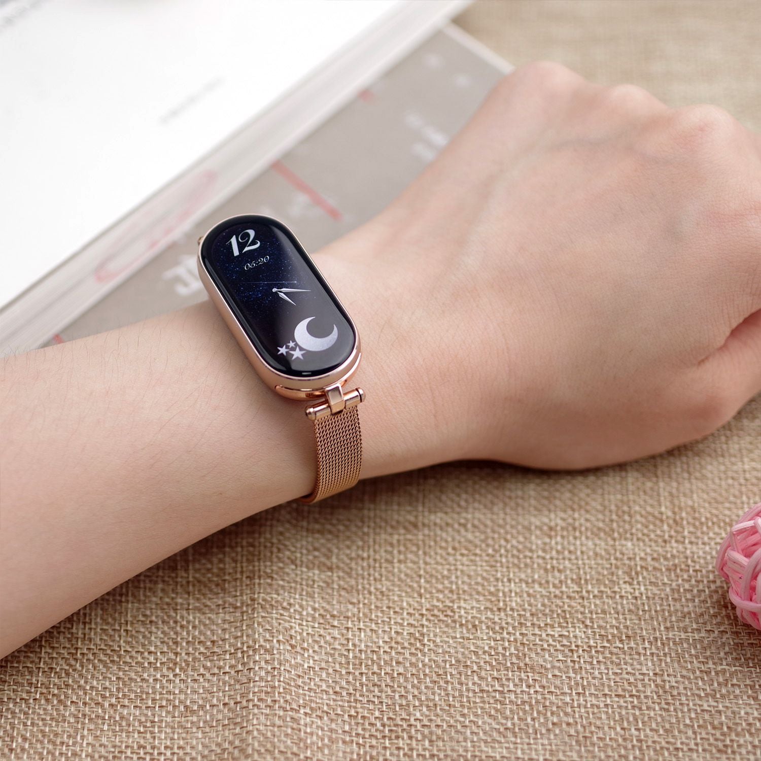 Correa para Xiaomi Mi Band 9 8 10 7 6 5 Pulsera inteligente Mujeres Niñas Moda Malla Metálica Correa de reloj Accesorios de repuesto Miband 9 10