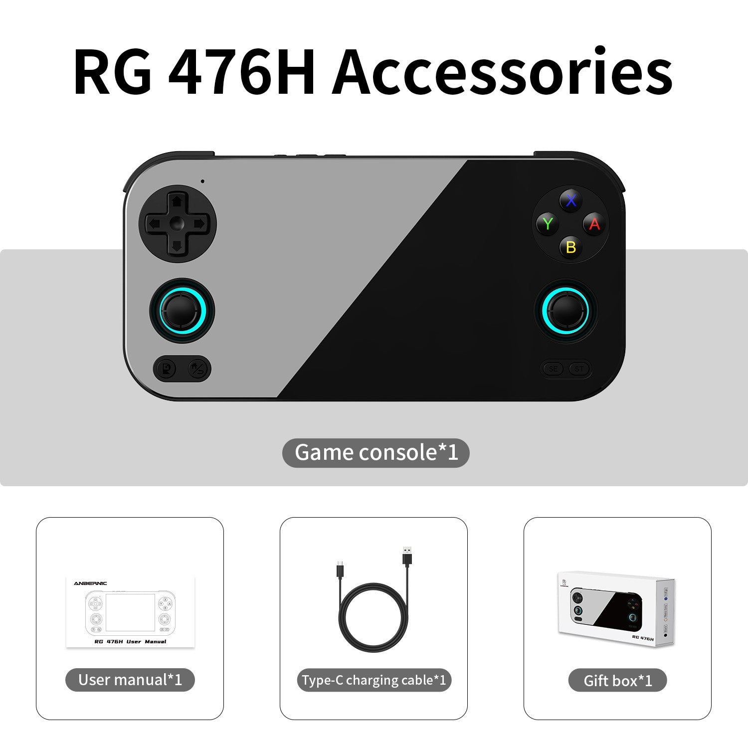 ANBERNIC RG 476H consola de juegos portátil RG467H 4,7 "HD multitáctil pantalla completa Hall disparadores Wifi reproductor de videojuegos Retro PSP PS2