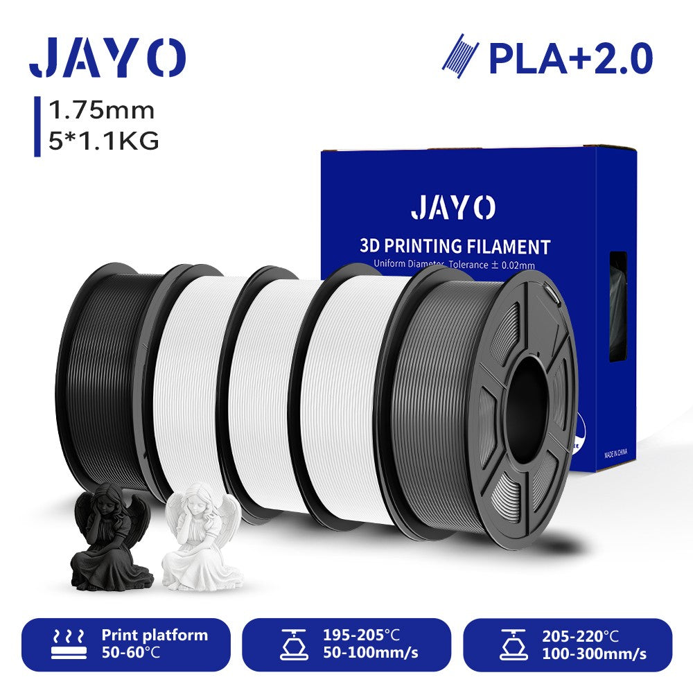 Filamento para Impresora 3D JAYO PETG/PLA/PLA PLUS, 1.75mm, 5.5KG, 100% Sin Burbujas, No Tóxico, Materiales de Impresión 3D para Impresora 3D y Bolígrafo 3D