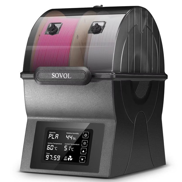 Secador de filamentos Sovol SH02, caja seca, caja de almacenamiento sellada de filamentos, soporte de carrete de impresora 3D con calentador PTC, deshidratador de filamentos