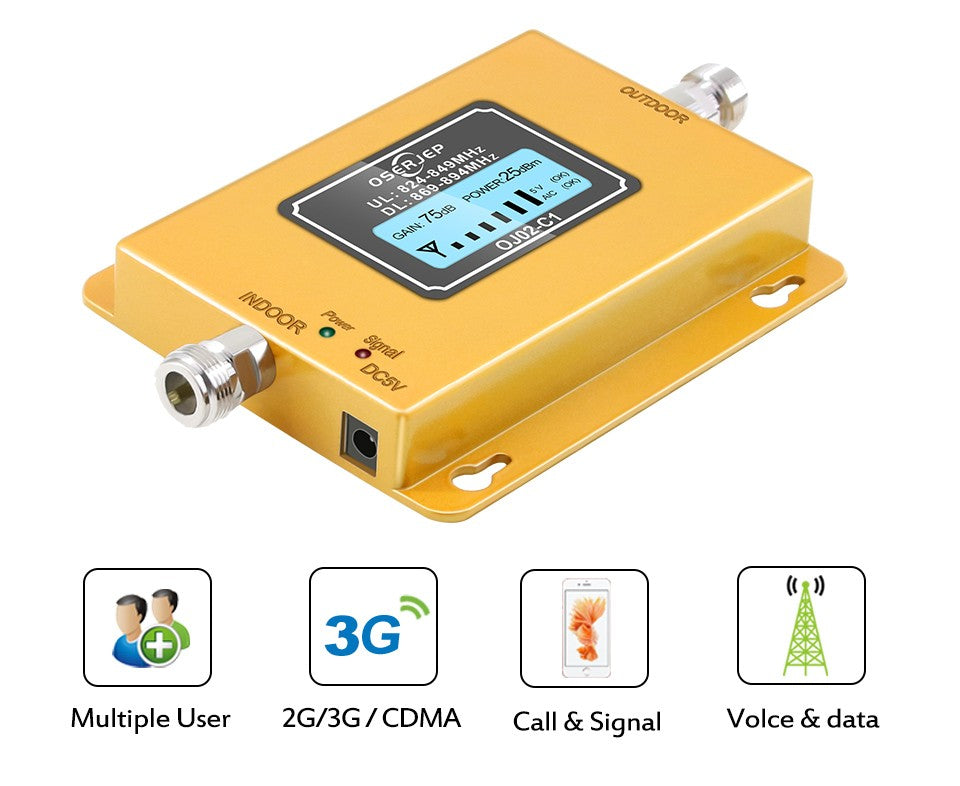Repetidor 850 MHz Band5 70dB LCD 2G 3G 4G 850mhz UMTS GSM CDMA repetidor de señal de teléfono móvil amplificador celular