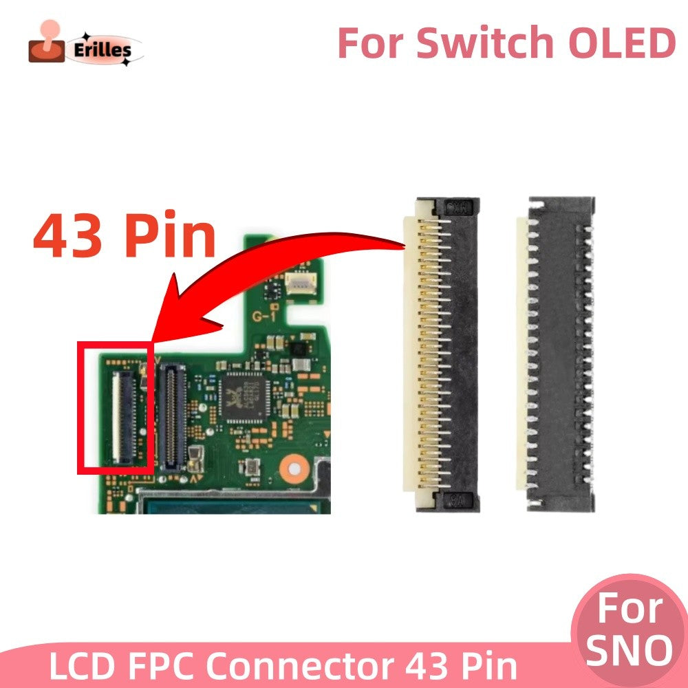 5 uds conector LCD FPC de 43 pines para Nintendo Switch OLED piezas de repuesto para consola NS OLED