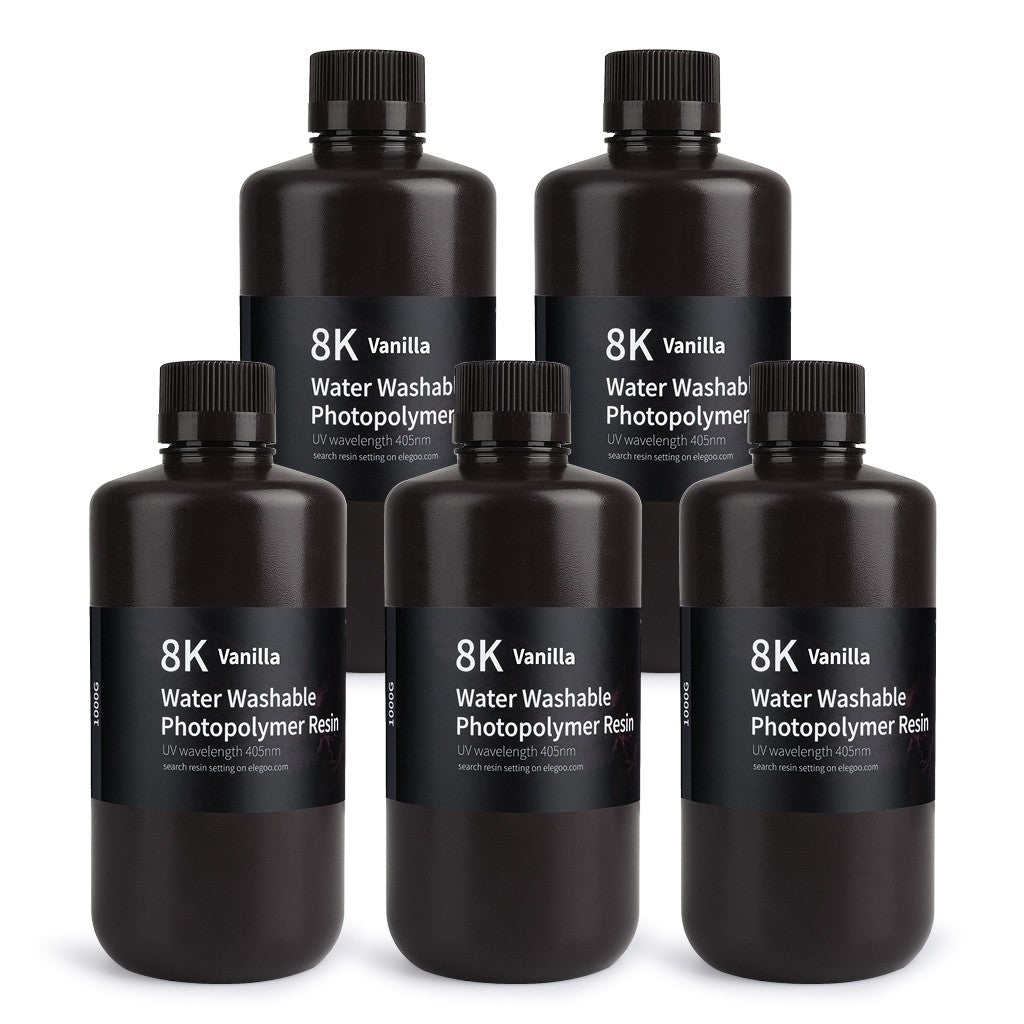 Resina para Impresora 3D ELEGOO 8K, 405nm, Lavable con Agua, Resina de Curado UV, Ideal para la Impresora 3D SATURN 2 8K, Gris Espacial, 1000g