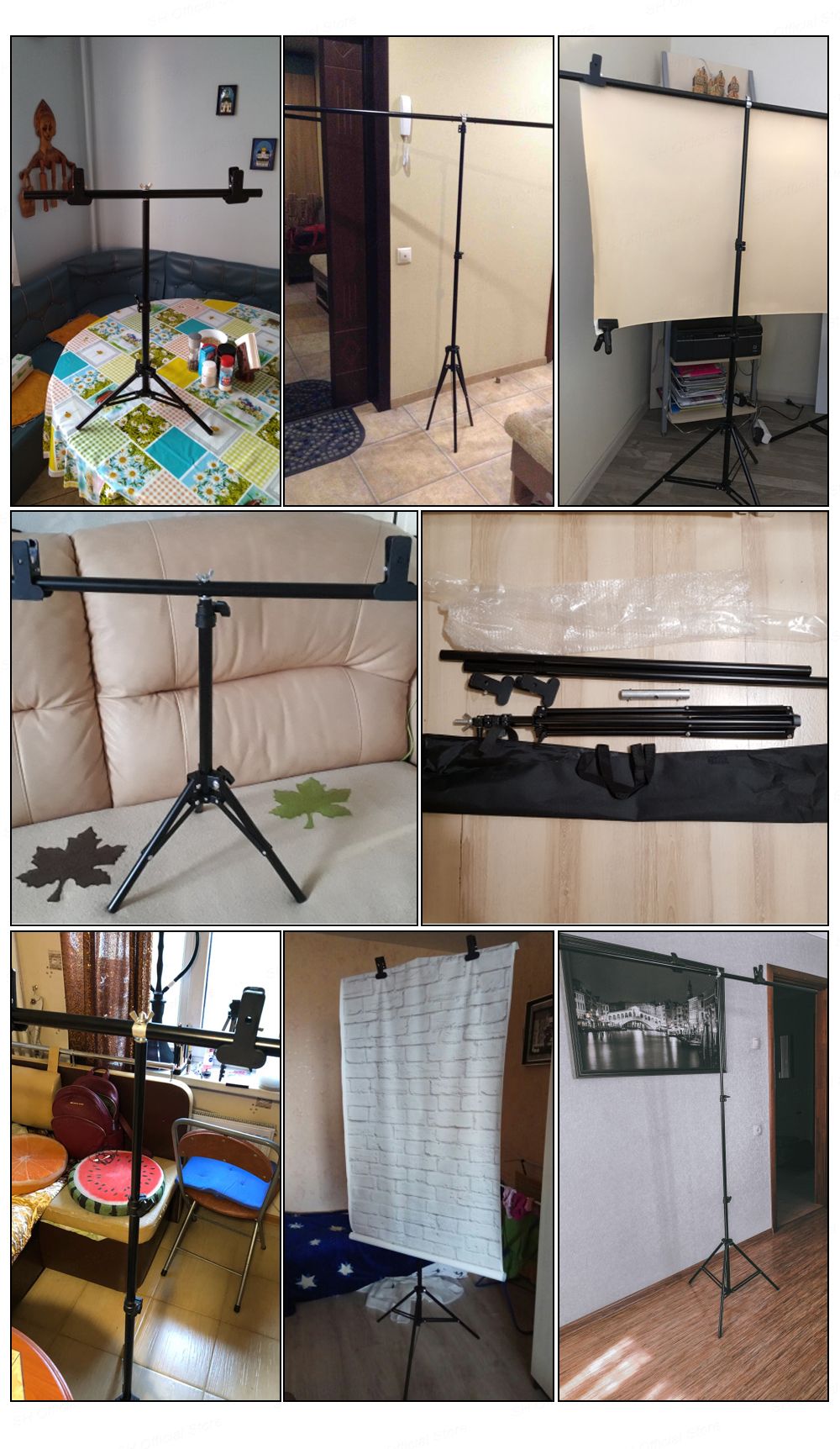 Fondo en forma de T, soporte de fondo para fotografía, sistema de soporte ajustable, estudio fotográfico para fondos de muselina no tejida con Clip