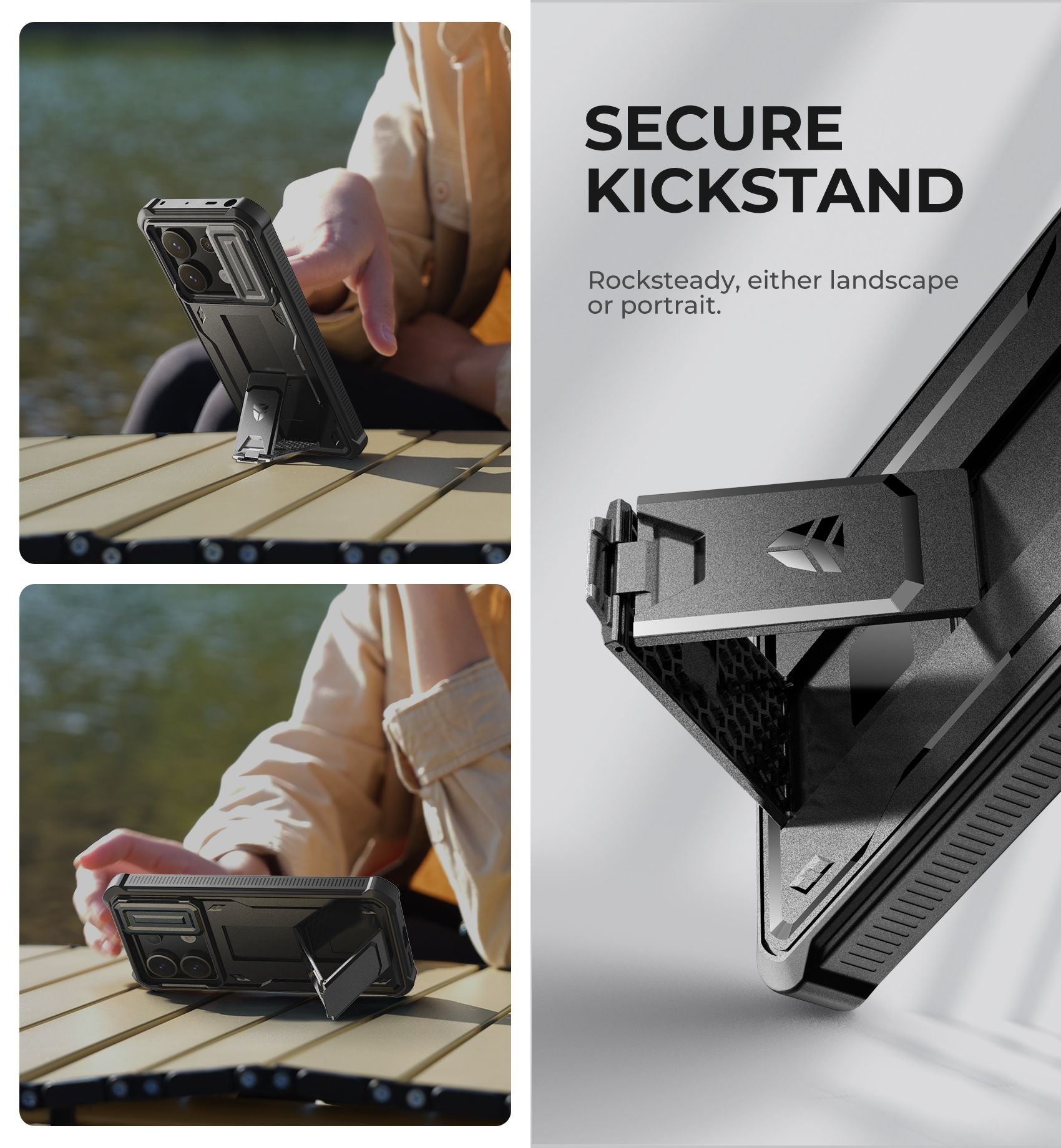 Funda Resistente a Impactos para Redmi Note 13 Pro 5G con Cubierta Deslizante Integrada para la Cámara y Protector de Pantalla Integrado con Soporte