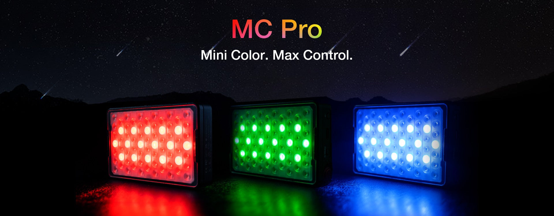 Aputure MC Pro RGBWW Luz LED, 2000K-10000K Soporte Atracción magnética Protección IP65 15 Efectos de luz incorporados Control por aplicación