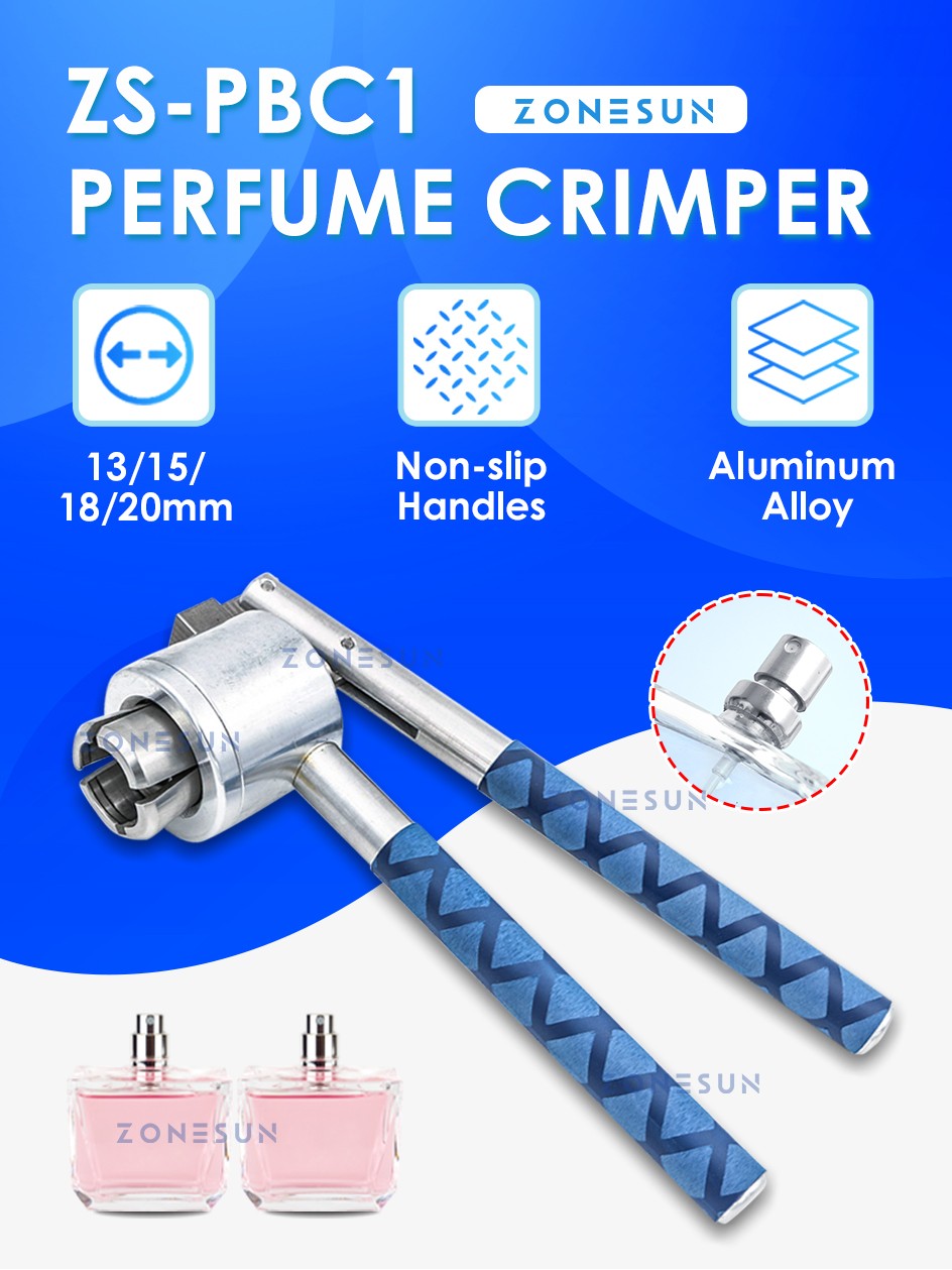 ZONESUN ZS-PBC1 15mm botella de Perfume Manual de acero inoxidable Vial en aerosol engarzadora tapado Manual herramienta de tapado de sello
