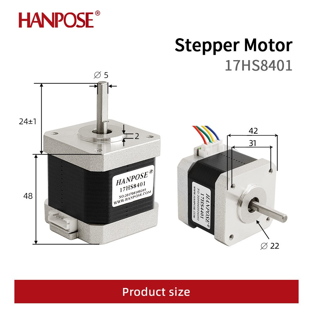 20 piezas Motor paso a paso Nema 17 17HS8401 con línea DuPont 4 conductores Nema17 H48mm longitud 1.8A para impresora 3D Motor de 42 pasos