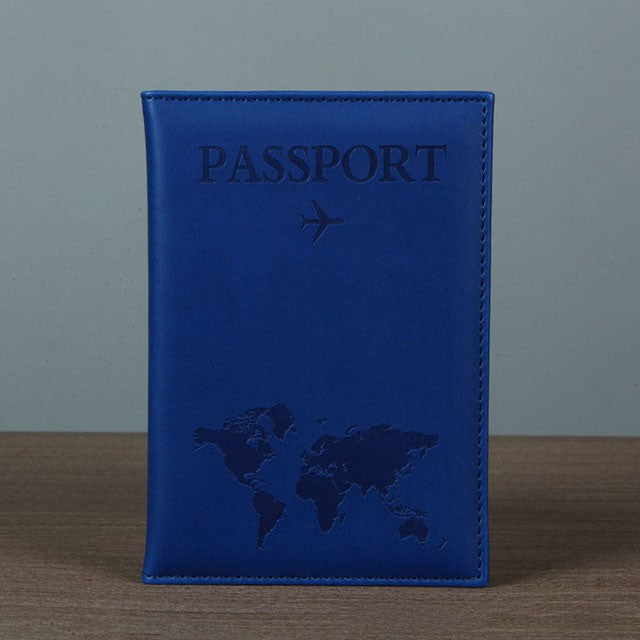 Amante el mapa del mundo cubierta de pasaporte estampado en caliente avión Simple mujeres hombres viaje pasaporte estuche protector moda regalo de boda