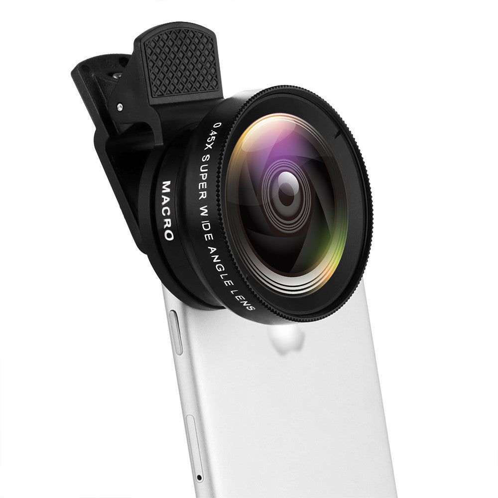 Kit de lentes de teléfono 0,45x súper gran angular y 12,5x lente súper macro lente de cámara HD para iPhone 12 11 Xiaomi Huawei todos los teléfonos móviles