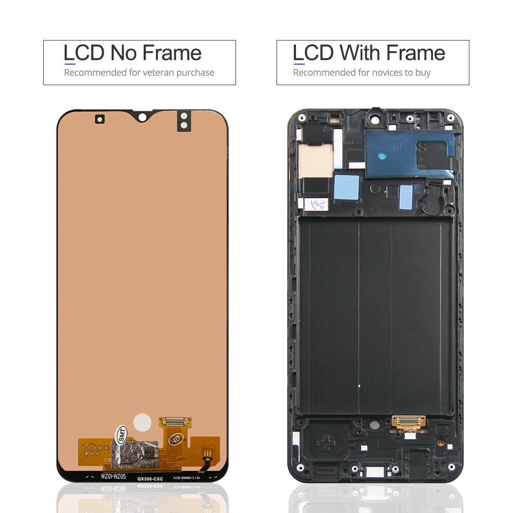 Pantalla LCD 100% probada para Samsung A50 SM-A505FN/DS A505F/DS A505, digitalizador de pantalla táctil con marco para Samsung A50 LCD