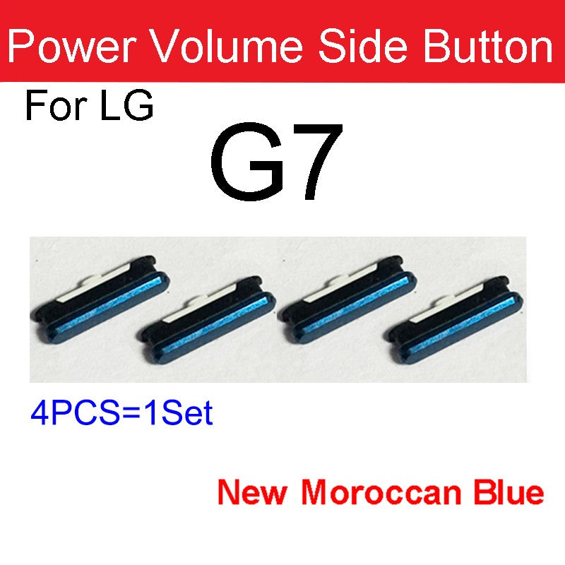 4 unids/lote para LG G7 G8 G8S G8X botones laterales de volumen de energía encendido apagado volumen de energía reemplazo de teclas laterales pequeñas