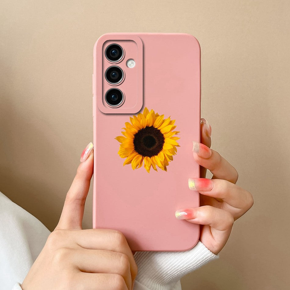Funda para Samsung A35 A55 5G, funda trasera romántica, Protector de cámara de silicona líquida suave para Samsung A 35 A 55 Anti Choc Coque Capa