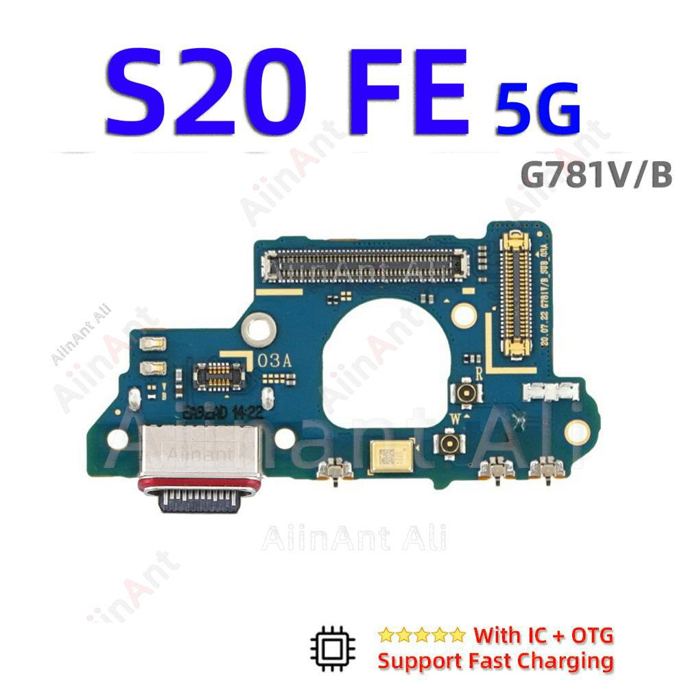 AiinAnt conector de placa de cargador USB, puerto de carga, Cable flexible, base Original For Samsung Galaxy S20 Ultra Plus FE S20 + G988B G988U G986B G986U G981B G981U G781B G780F G988N G986N G981N