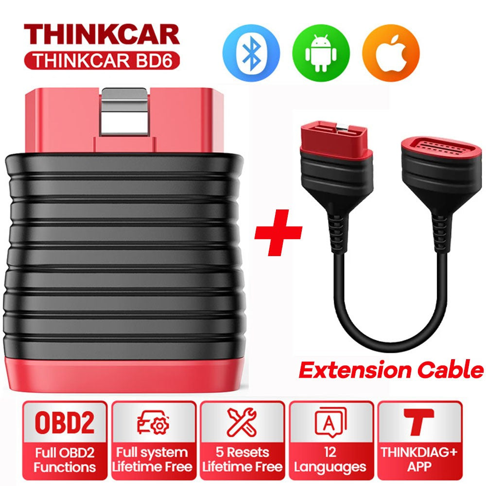 THINKCAR BD6 escáner Bluetooth herramienta de diagnóstico de coche escáner OBD2 sistema completo de diagnóstico 5 restablecer aceite IMMO lector de código de diagnóstico automático