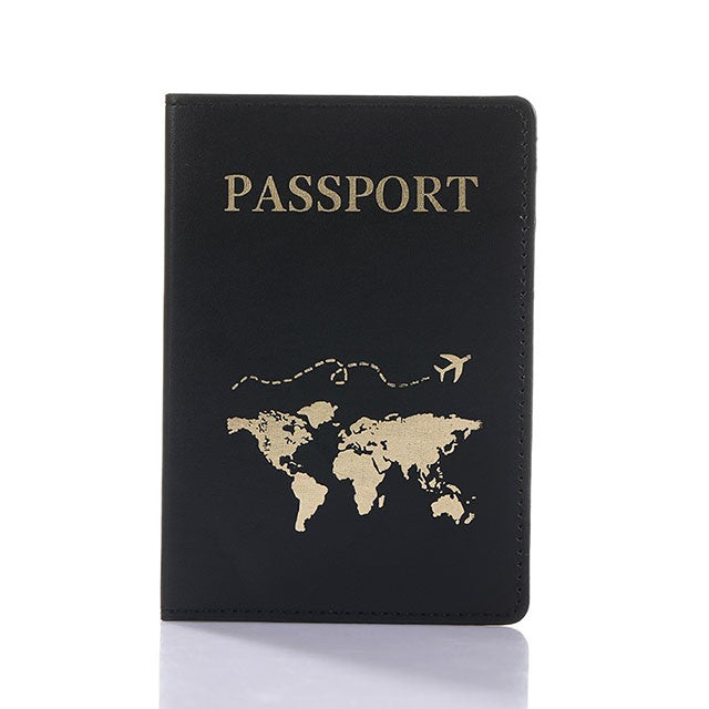 Amante el mapa del mundo cubierta de pasaporte estampado en caliente avión Simple mujeres hombres viaje pasaporte estuche protector moda regalo de boda