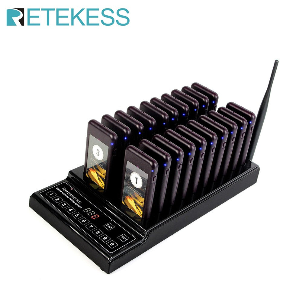 RETEKESS TD157 Sistema de Llamada Inalámbrico para Restaurantes, Localizadores de Mesa, Receptores de Señal Sonora para Food Trucks, Restaurantes de Comida Rápida, Cafeterías y Bares