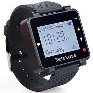RETEKESS-sistema inalámbrico de llamadas para camarero, buscapersonas para restaurante, receptor de reloj T128, botón de llamada T117, servicio al cliente para cafetería