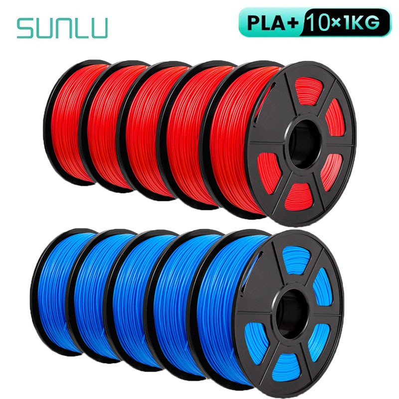 Filamento SUNLU 3D PLA/PLA PLUS de 10 kg (22 lb), 1.75 mm, Filamento para Impresora 3D, Ecológico y de Alta Resistencia
