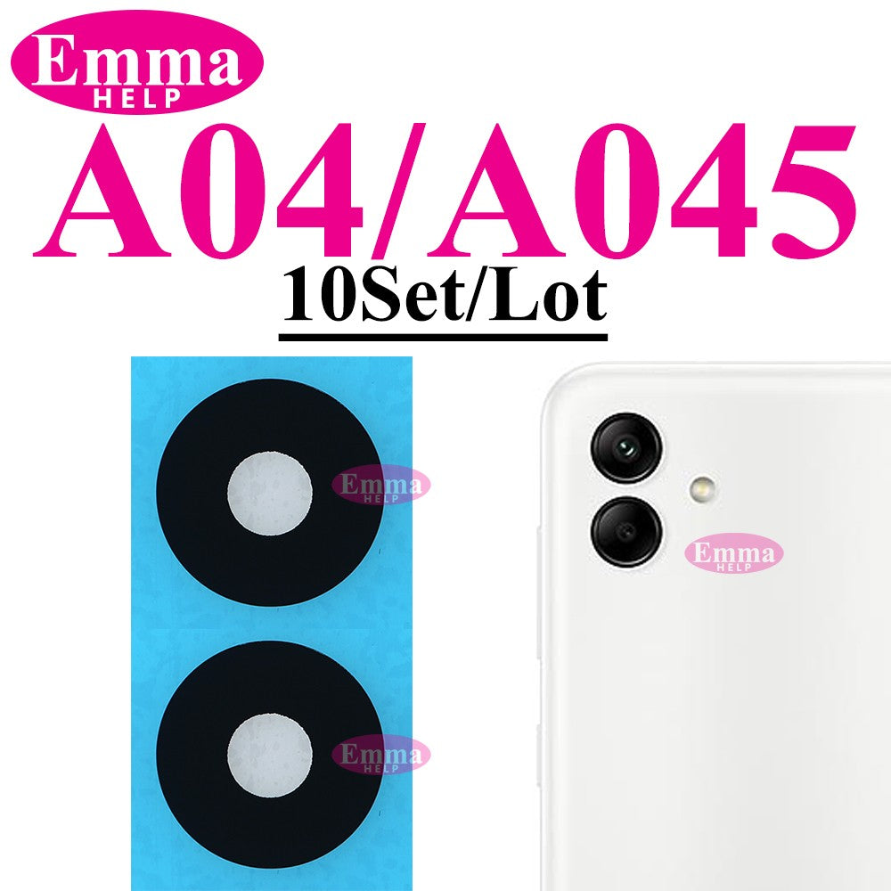 Lente de cristal de cámara trasera para Samsung Glaxy A14 A54 A05 A15 A55 A35 A34 A04 A25 A04s A05s A24 trasera con adhesivo adhesivo, 10 Uds.