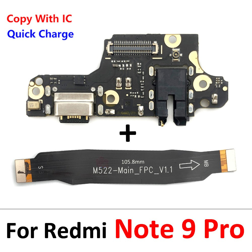 Nuevo puerto de carga USB conector de placa base principal FPC Cable flexible para Xiaomi Redmi Note 9 10 7 Pro 10S 11 4G 5G 8 rápido
