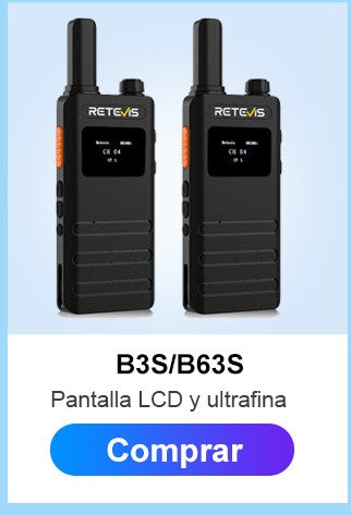 Retevis RT622 Mini Walkie Talkie 2 unidades PMR446 Radio portátil bidireccional con PTT Ideal para restaurantes y hoteles