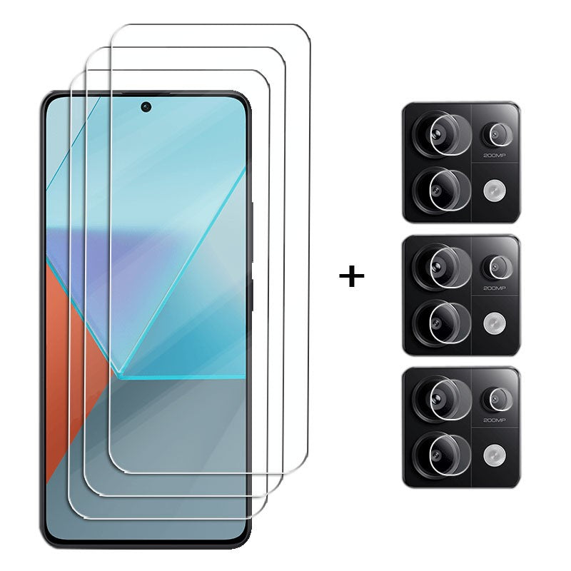6 en 1 para Xiaomi Redmi Note 13 5G vidrio templado pantalla Redmi Note 13 Pro Protector de pantalla lente película Redmi Note 13 Pro