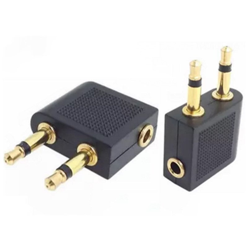 1 adaptador de Audio con conector de 3,5mm para PC, convertidor de Audio para auriculares de viaje de línea aérea, accesorios adaptadores de herramientas para auriculares de avión
