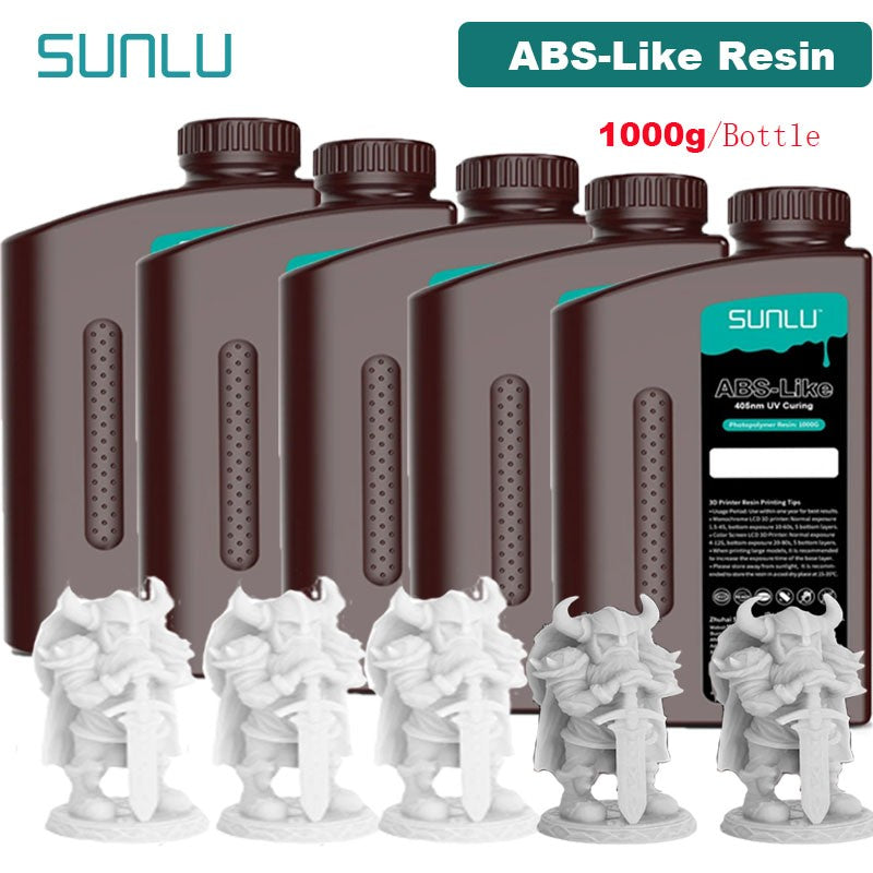 SUNLU 5KG ABS-LIKE/resina ABS lavable con agua 1000G/botella 405nm resina fotopolímero de curación UV rápida para impresión LCD 3D