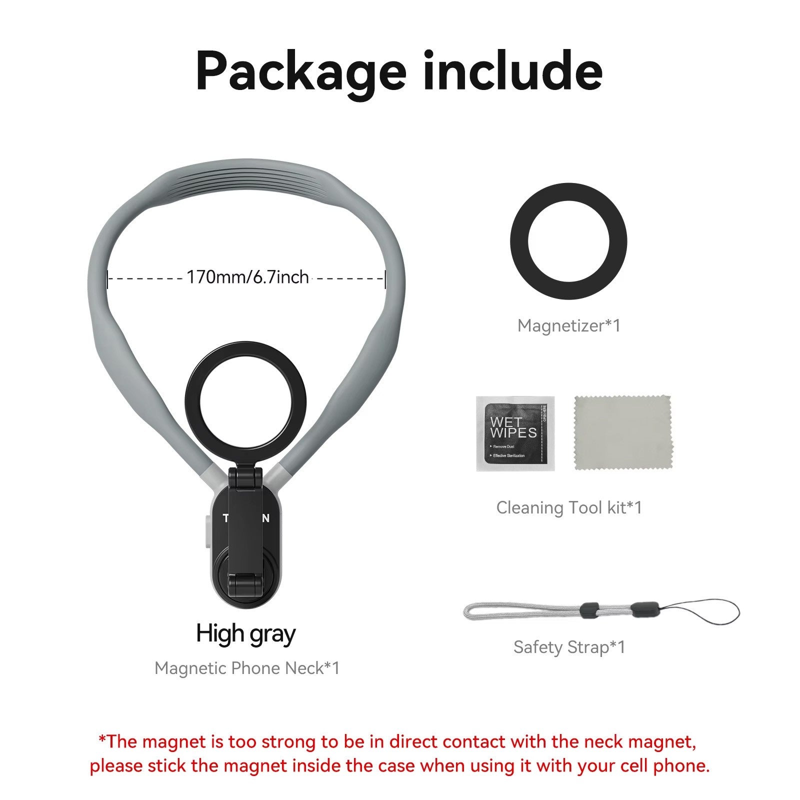 TELESIN soporte magnético de liberación rápida para el cuello para Iphone 15 14 13 12 11 10 SAMSUNG HUAWEI XIAOMI accesorios para teléfonos inteligentes