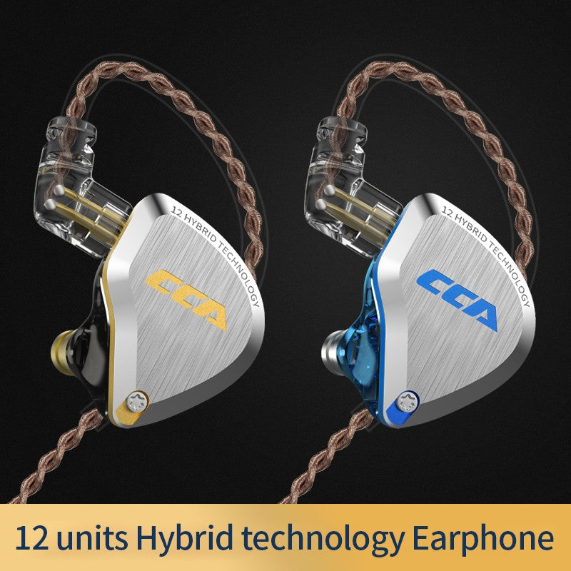 CCA C12 5BA + 1DD auriculares internos híbridos, Unidad de 12 controladores, Monitor de DJ HIFI, auriculares con cancelación de ruido, PC con cable para jugadores