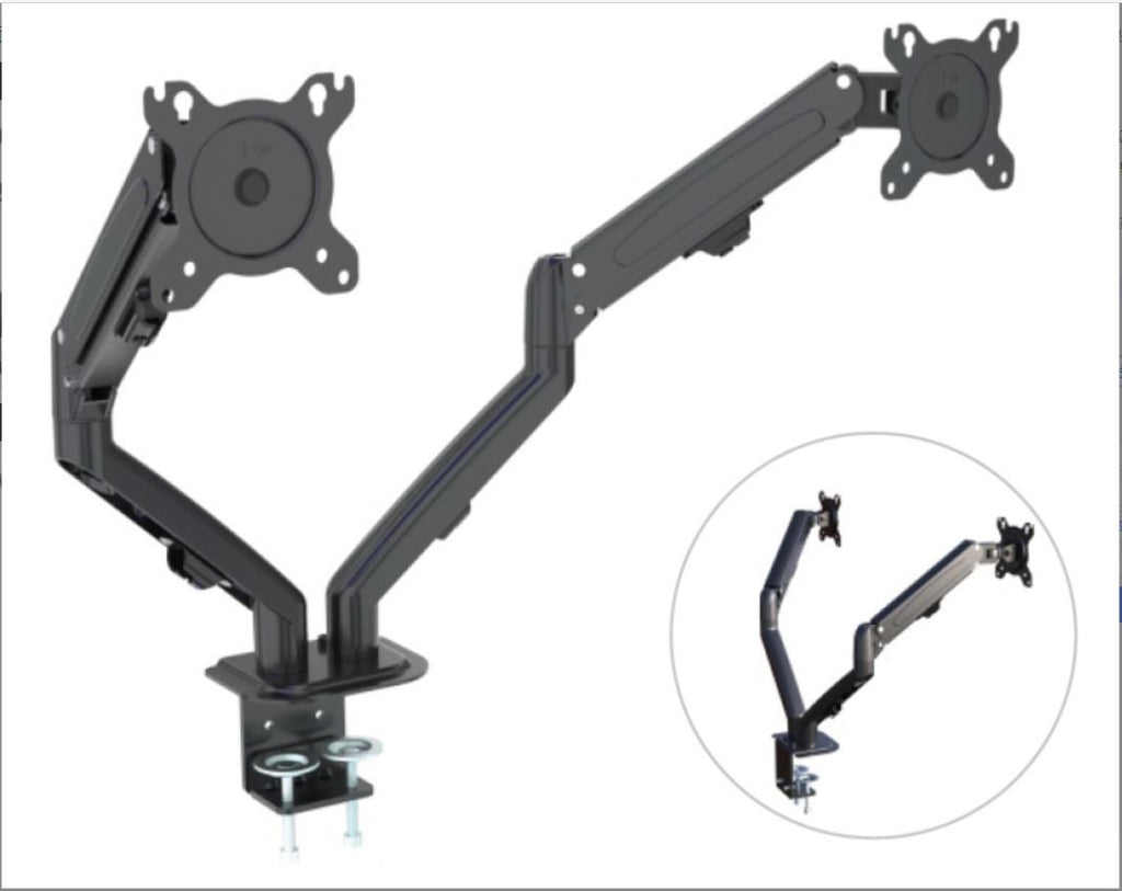 Hyvarwey-Soporte de escritorio para Monitor Dual G08-24, montaje para pantallas LCD de 13 a 27 pulgadas, rotación e inclinación, ajuste de dos brazos