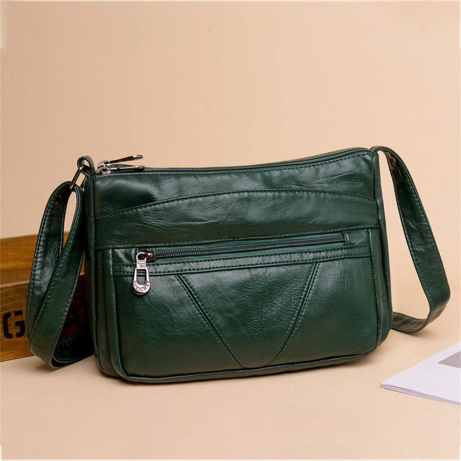 Bolso bandolera de Color liso que combina con todo, bolsos de hombro de alta capacidad para mujer, bolso de mano de piel sintética de alta calidad 2021