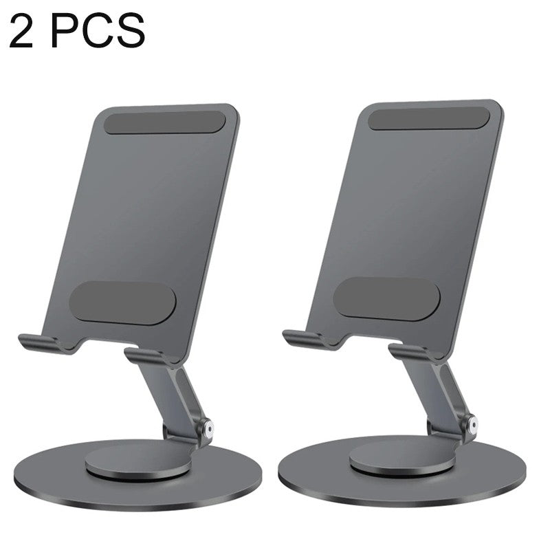 Soporte giratorio para teléfono móvil, soporte de Metal de aluminio para teléfono, soporte Universal plegable para tableta y teléfono de escritorio, alta calidad, 1/2 Uds.