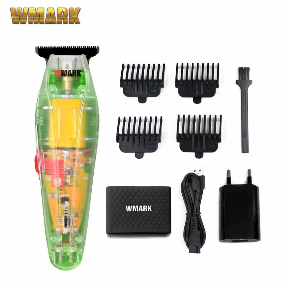 Cortadora de pelo recargable WMARK NG-108 NG-118 de estilo transparente, cortadora de pelo profesional con cable y NG-202 inalámbrica
