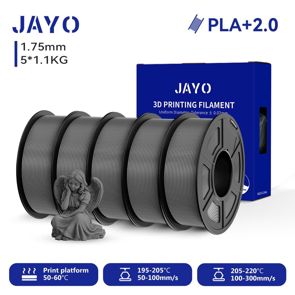 Filamento para Impresora 3D JAYO PETG/PLA/PLA PLUS, 1.75mm, 5.5KG, 100% Sin Burbujas, No Tóxico, Materiales de Impresión 3D para Impresora 3D y Bolígrafo 3D