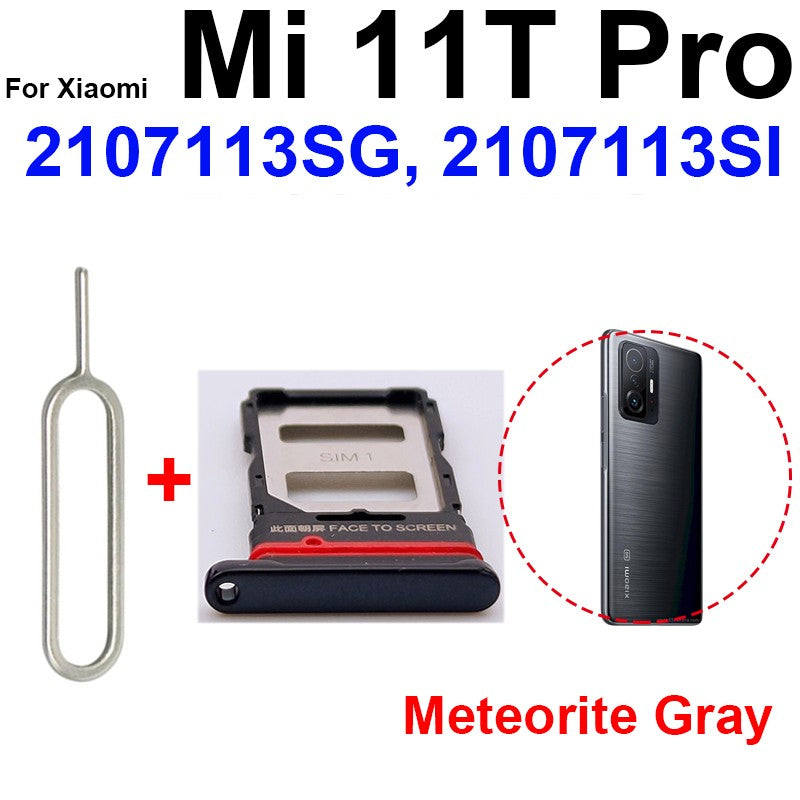 Soporte de ranura para bandeja de tarjeta Sim para Xiaomi Mi 11T Mi 11T Pro 21081111 RG RG 2107113 Piezas de repuesto del adaptador de tarjeta SIM del lector SG