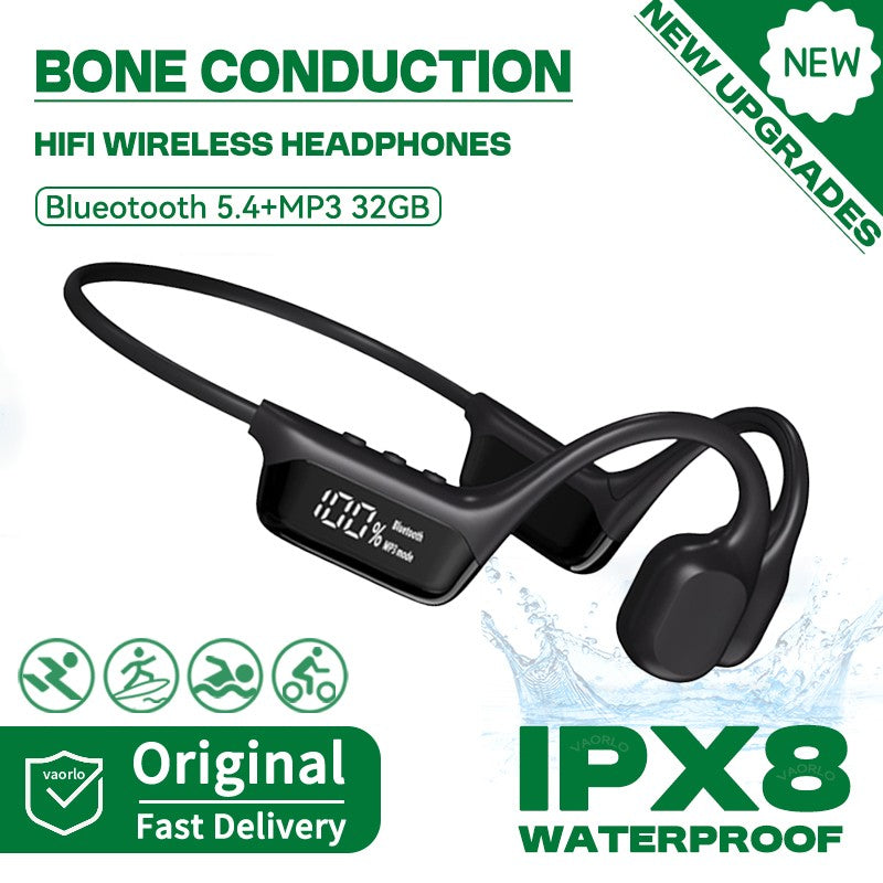 Auriculares Inalámbricos con Conducción Ósea S10/X10, Resistentes al Agua IPX8, Reproductor MP3 Bluetooth de 32 GB, Música HIFI con Bajos, Auriculares Deportivos