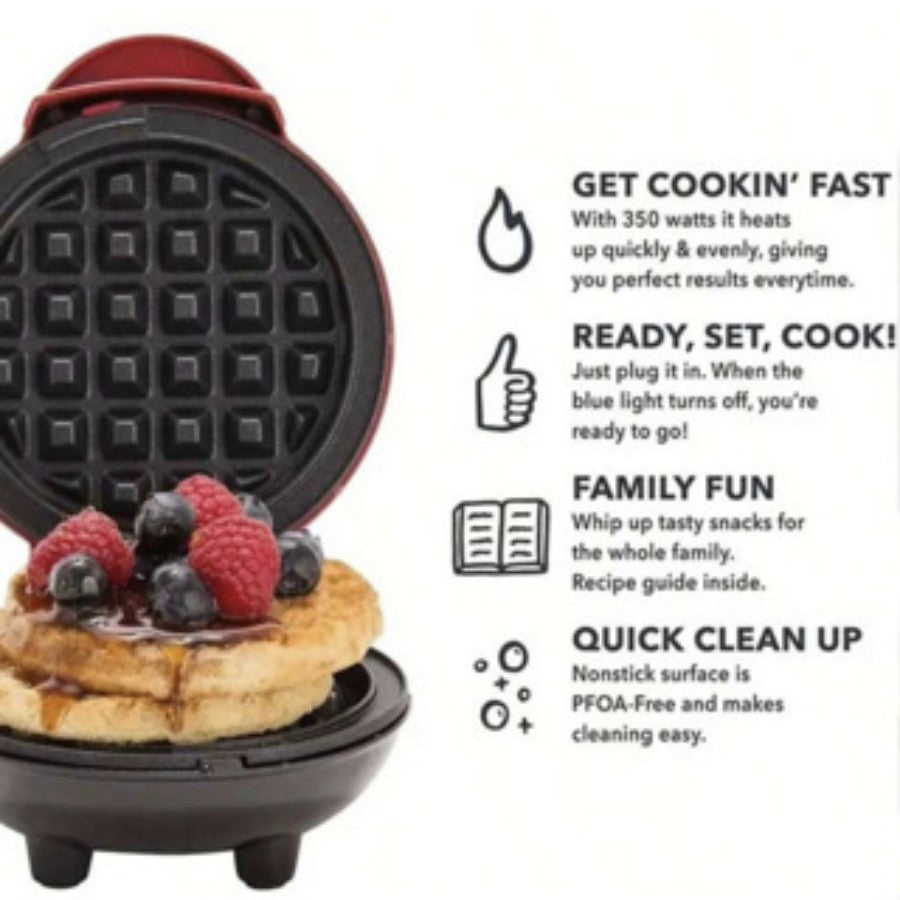 Máquina de gofres eléctrica de 110V, máquina para hacer gofres pequeña, portátil, para horno, Mini plancha