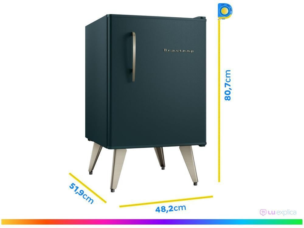 Braz8hn-Frigobar verde Retro, Brastemp, 76L-110V