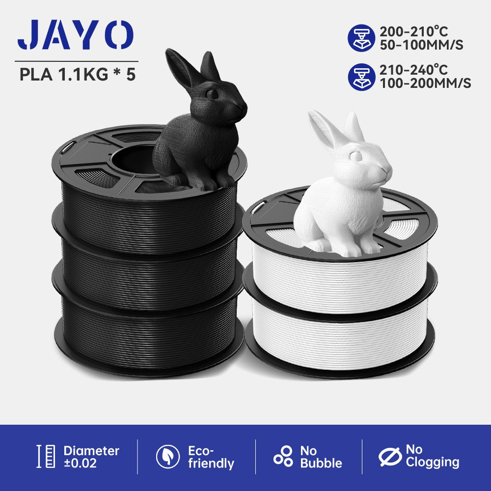 JAYO 5 rollos PLA/PLA Plus/petg/ABS/TPU/PLA meta/PLAYG/HS-PLA filamento de impresora 3D 1,75mm FDM materiales de impresora 3D para impresora 3D