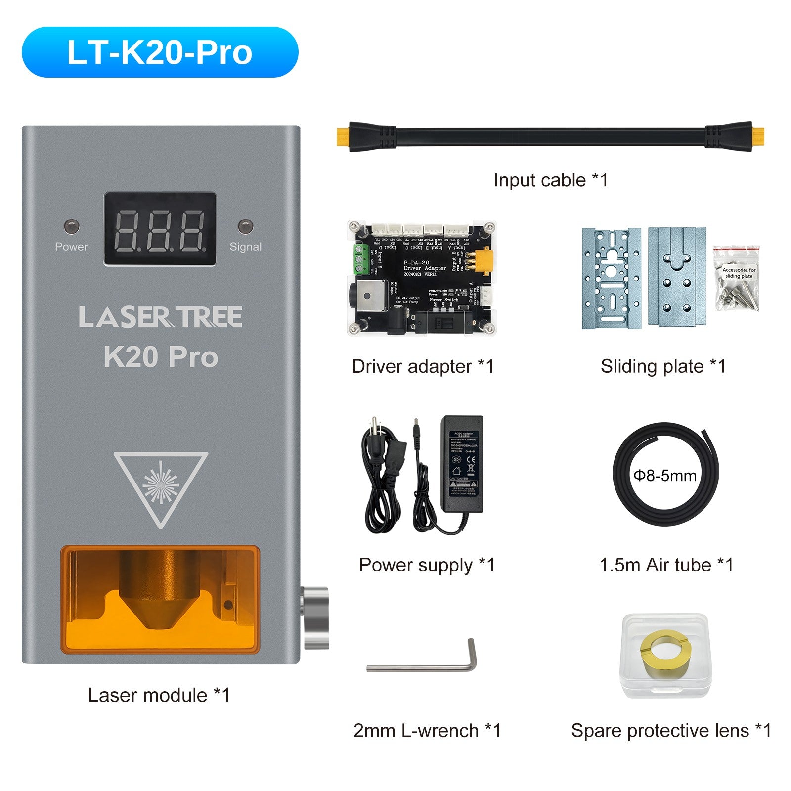 Árbol láser 20W 30W 40W 60W módulo láser con asistencia de aire TTL módulo de luz azul para grabador láser CNC herramientas de corte de carpintería