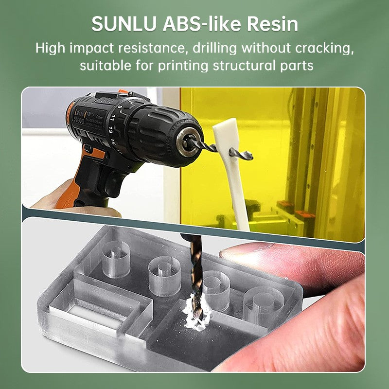 SUNLU resina UV 405nm fotopolímero tipo ABS impresora LCD líquido 2KG puede perforar roscas internas procesadas bajo olor alta dureza
