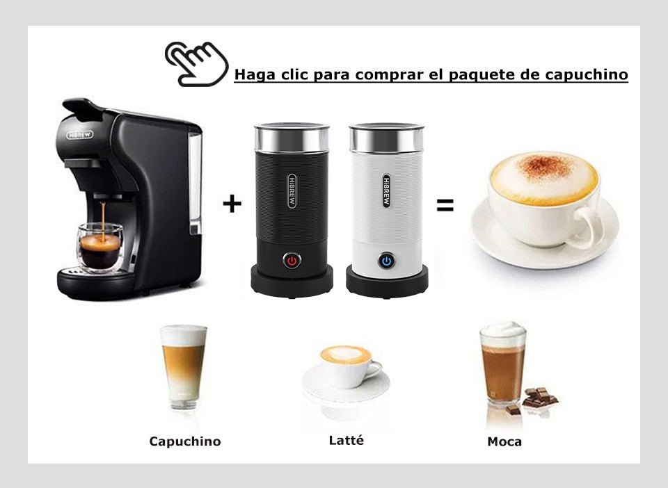 Máquina de café HiBREW 19 Bar 4 en 1, Cápsula múltiple caliente y fría, Cafetera Espresso, Cafetera de cápsulas Dolce Milk Nexpresso en polvo H1A