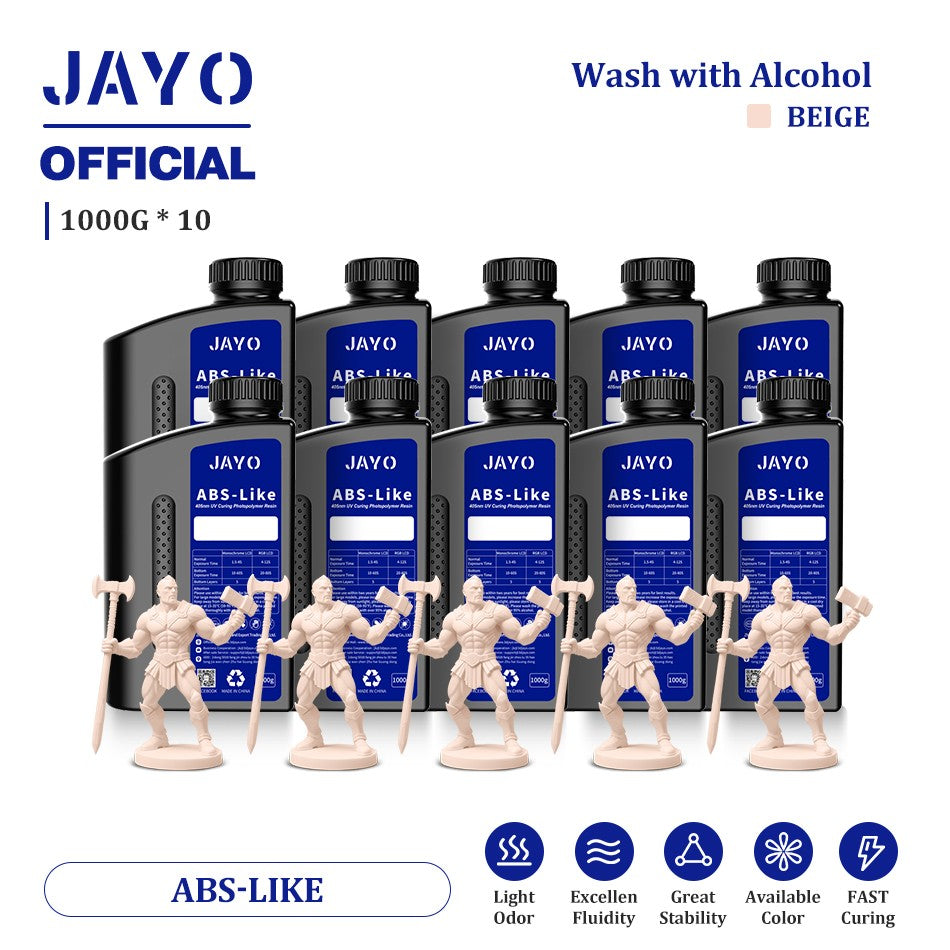 JAYO ABS como resina 3D, 10 botellas ABS como fotopolímero de curado UV de 405nm, resina 3D rápida para impresora 3D LCD/DLP/SLA de 2/4/6/8K