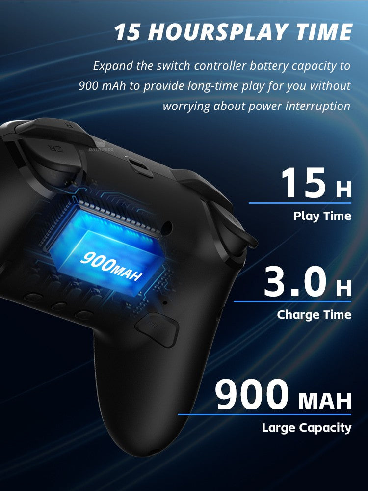 Control Inalámbrico DATA FROG Pro para Switch / Switch Lite / Consola OLED para PC, Joystick con Doble Vibración y Control de Movimiento