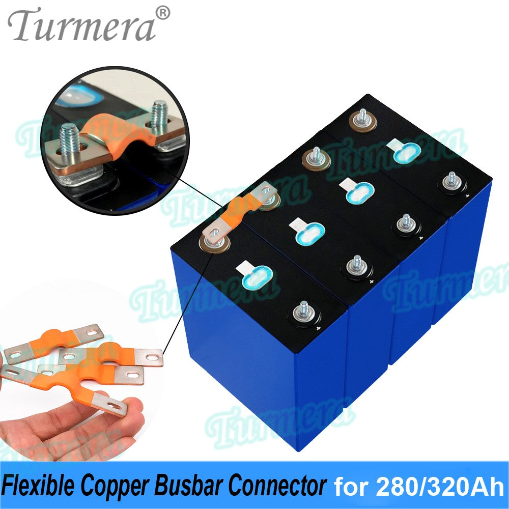 Turmera-batería Lifepo4 de 12V, conector de cobre Flexible, 56mm, 74mm, 2mm, 400A, para uso en batería Lifepo4 de 200Ah, 230Ah, 280Ah, 320Ah