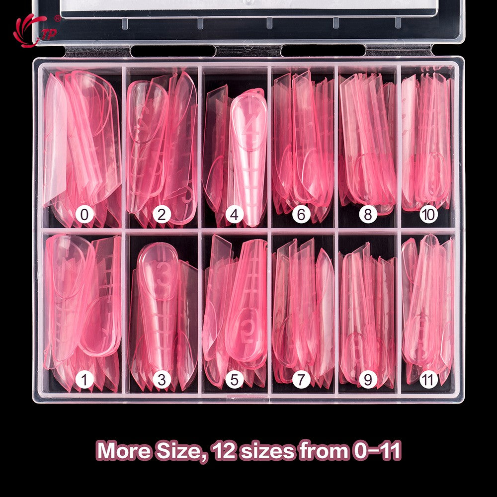 TP 120 Uds molde de uñas de doble forma con borde interior cubierta completa formas superiores acrílicas para extensión puntas de uñas postizas molde de Gel de construcción rápida